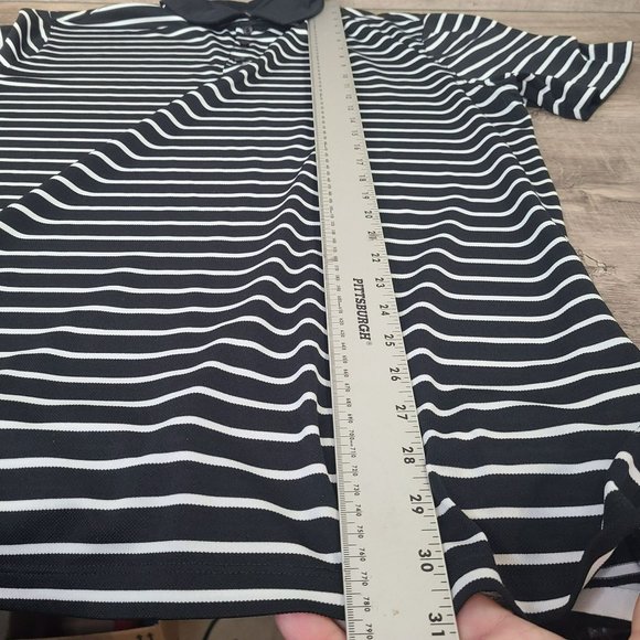 Nike Golf Standard Fit Mens Sz XL Dri-Fit Golf Polo Shirt Black White Stripes - Picture 8 of 8